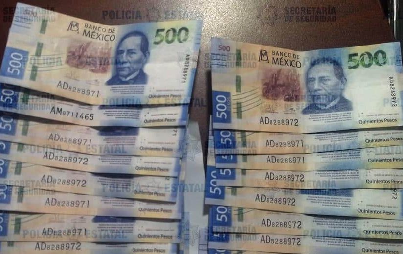 Fue detenida por elementos de la Secretaria de Seguridad  mujer que portaba billetes de 500 pesos Falsos