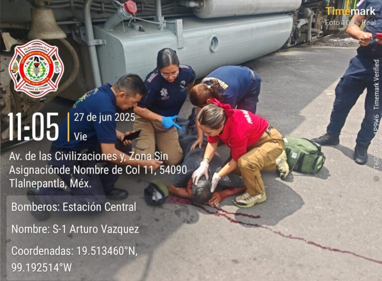 Señor de 74 años es golpeado por una Locomotora en San Pablo Xalpa