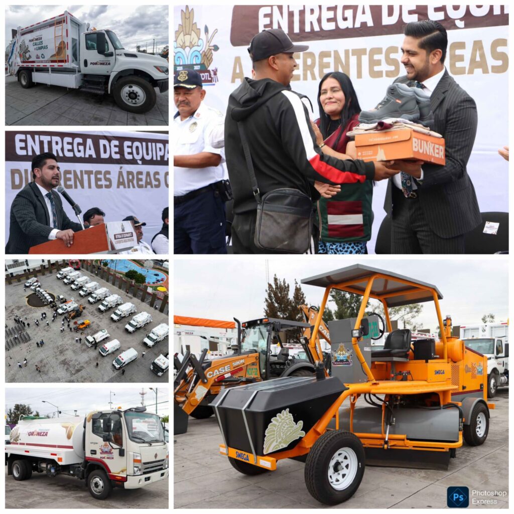 entrega de uniformes y camiones a servicios en Nezahualcóyotl