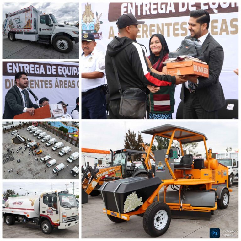 entrega de uniformes y camiones a servicios en Nezahualcóyotl