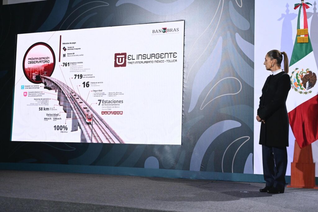 La Presidenta de México, Claudia Sheinbaum Pardo, encabezó la apertura del tramo Santa Fe-Observatorio del Tren El Insurgente